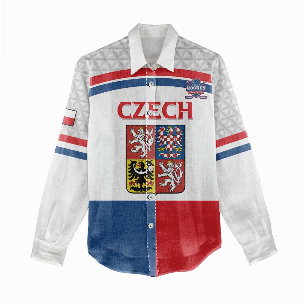 Custom Czech Hockey Women Casual Shirt Go Cesko