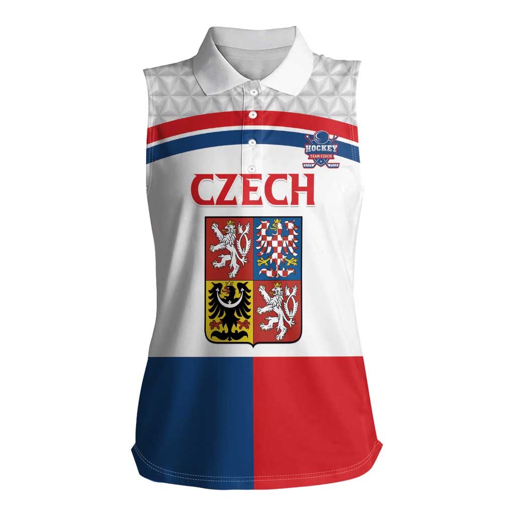 Custom Czech Hockey Women Sleeveless Polo Shirt Go Cesko