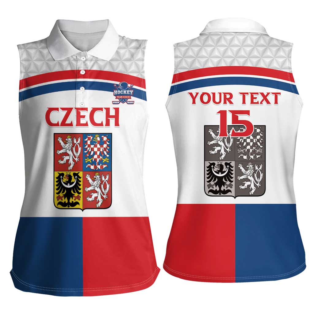 Custom Czech Hockey Women Sleeveless Polo Shirt Go Cesko