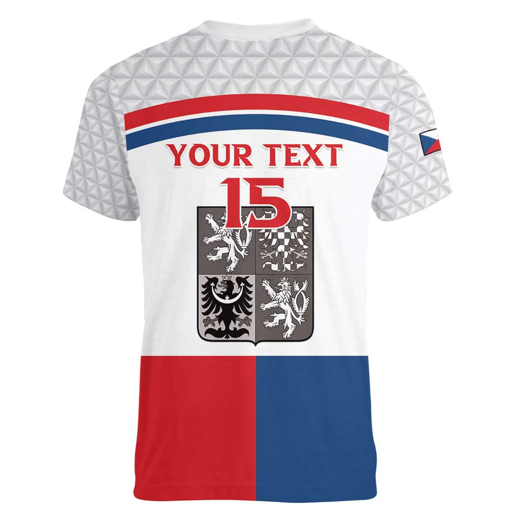 Custom Czech Hockey Women V-Neck T-Shirt Go Cesko