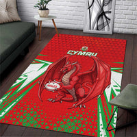 Wales Rugby Custom Area Rug Dragon Scales Style - Wonder Print Shop