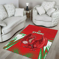 Wales Rugby Custom Area Rug Dragon Scales Style - Wonder Print Shop