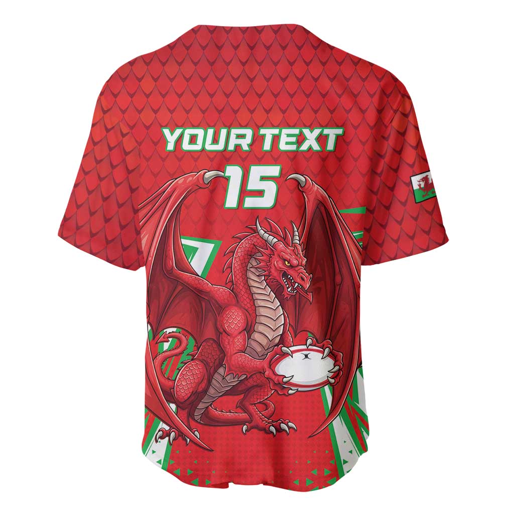 Wales Rugby Custom Baseball Jersey Dragon Scales Style - Wonder Print Shop
