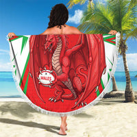 Wales Rugby Custom Beach Blanket Dragon Scales Style - Wonder Print Shop