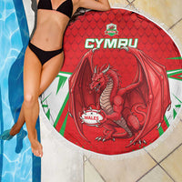 Wales Rugby Custom Beach Blanket Dragon Scales Style - Wonder Print Shop