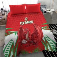 Wales Rugby Custom Bedding Set Dragon Scales Style - Wonder Print Shop