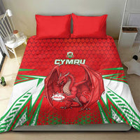 Wales Rugby Custom Bedding Set Dragon Scales Style - Wonder Print Shop