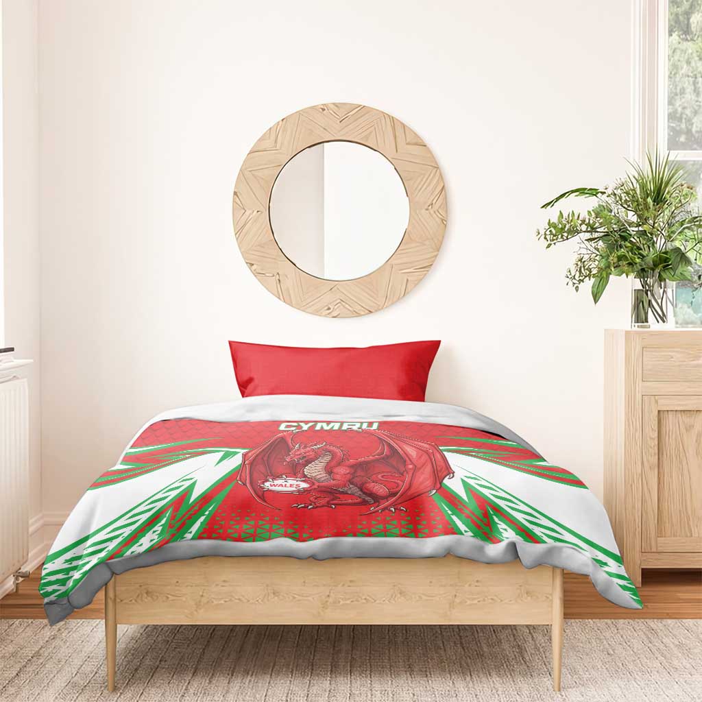 Wales Rugby Custom Bedding Set Dragon Scales Style - Wonder Print Shop