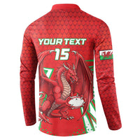 Wales Rugby Custom Button Sweatshirt Dragon Scales Style - Wonder Print Shop