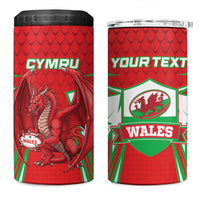 Wales Rugby Custom 4 in 1 Can Cooler Tumbler Dragon Scales Style - Wonder Print Shop