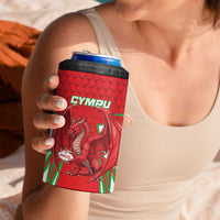 Wales Rugby Custom 4 in 1 Can Cooler Tumbler Dragon Scales Style - Wonder Print Shop