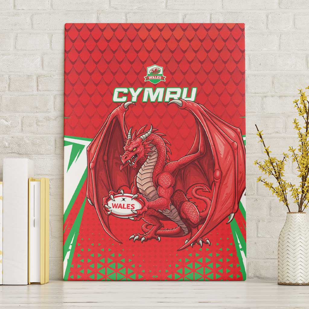 Wales Rugby Custom Canvas Wall Art Dragon Scales Style - Wonder Print Shop