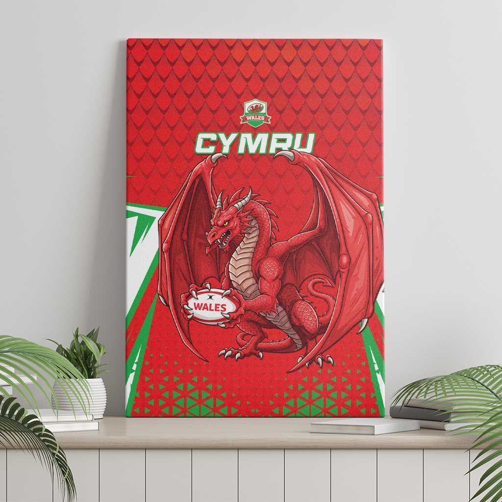 Wales Rugby Custom Canvas Wall Art Dragon Scales Style - Wonder Print Shop