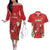 Wales Rugby Custom Couples Matching Off The Shoulder Long Sleeve Dress and Hawaiian Shirt Dragon Scales Style - Wonder Print Shop