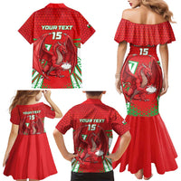 Wales Rugby Custom Family Matching Mermaid Dress and Hawaiian Shirt Dragon Scales Style - Wonder Print Shop