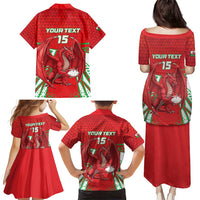 Wales Rugby Custom Family Matching Puletasi and Hawaiian Shirt Dragon Scales Style - Wonder Print Shop
