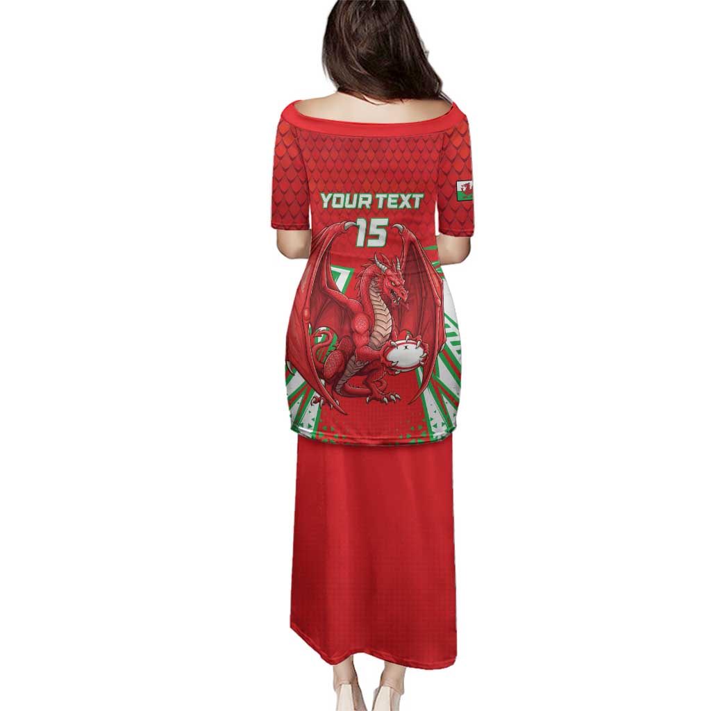 Wales Rugby Custom Family Matching Puletasi and Hawaiian Shirt Dragon Scales Style - Wonder Print Shop