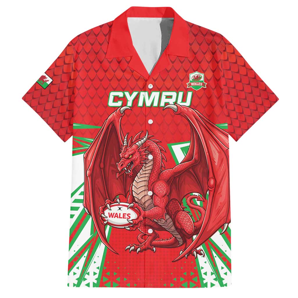 Wales Rugby Custom Family Matching Short Sleeve Bodycon Dress and Hawaiian Shirt Dragon Scales Style - Wonder Print Shop