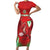 Wales Rugby Custom Family Matching Short Sleeve Bodycon Dress and Hawaiian Shirt Dragon Scales Style - Wonder Print Shop