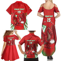 Wales Rugby Custom Family Matching Summer Maxi Dress and Hawaiian Shirt Dragon Scales Style - Wonder Print Shop