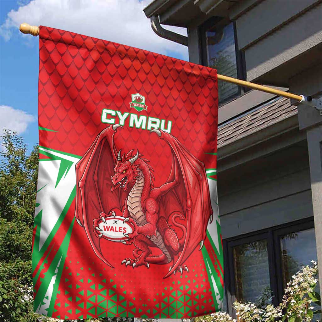 Wales Rugby Custom Garden Flag Dragon Scales Style - Wonder Print Shop