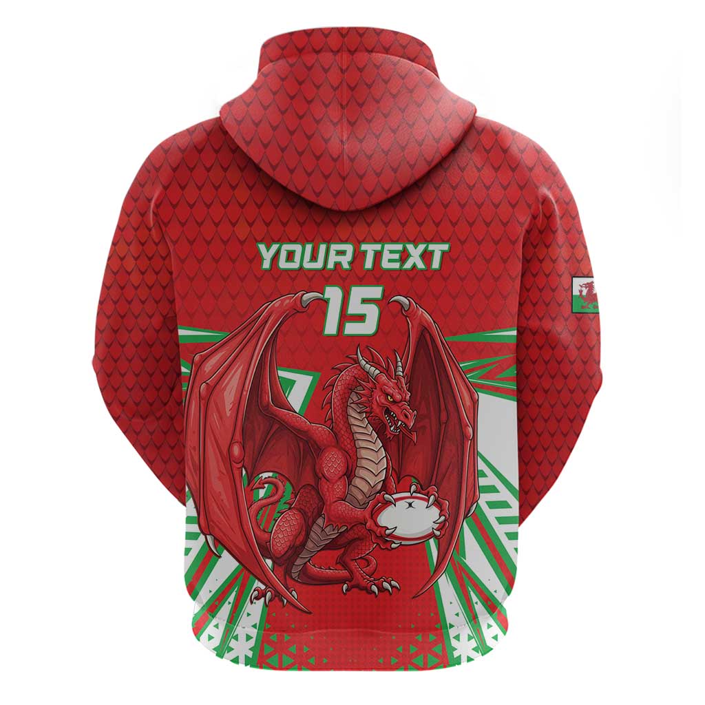 Wales Rugby Custom Hoodie Dragon Scales Style - Wonder Print Shop