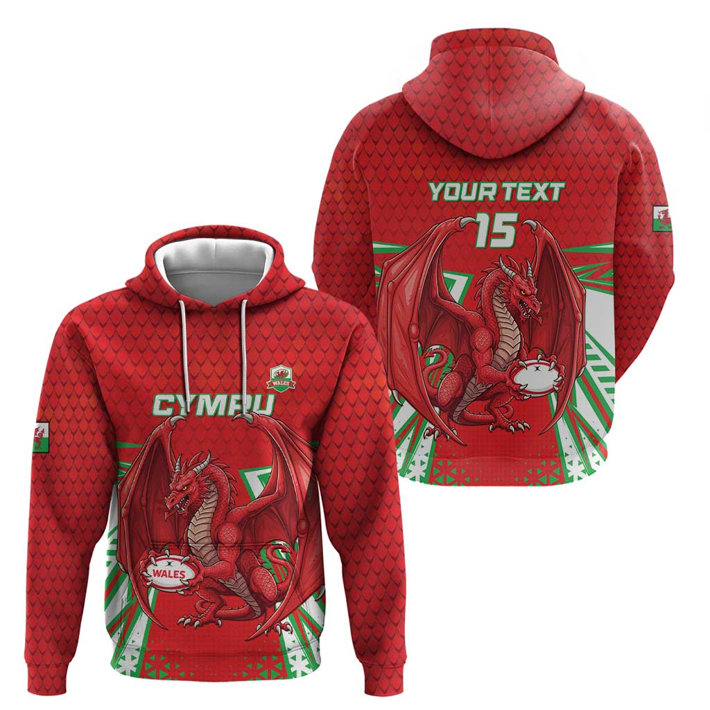 Wales Rugby Custom Hoodie Dragon Scales Style - Wonder Print Shop