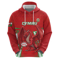 Wales Rugby Custom Hoodie Dragon Scales Style - Wonder Print Shop