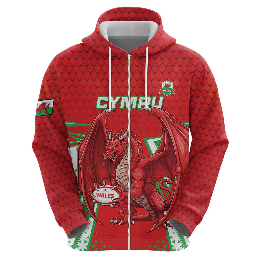 Wales Rugby Custom Hoodie Dragon Scales Style - Wonder Print Shop