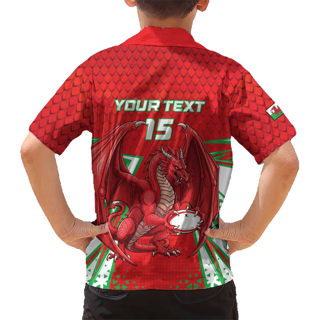 Wales Rugby Custom Kid Hawaiian Shirt Dragon Scales Style - Wonder Print Shop