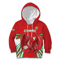 Wales Rugby Custom Kid Hoodie Dragon Scales Style - Wonder Print Shop
