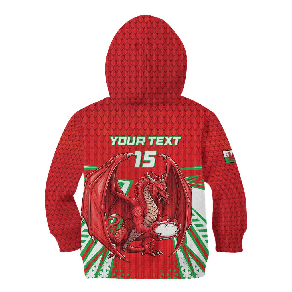 Wales Rugby Custom Kid Hoodie Dragon Scales Style - Wonder Print Shop