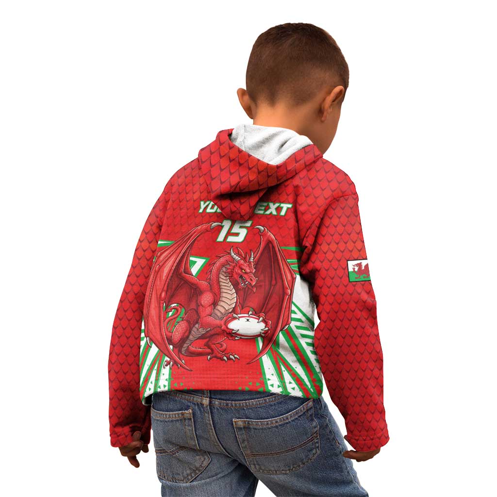 Wales Rugby Custom Kid Hoodie Dragon Scales Style - Wonder Print Shop