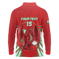 Wales Rugby Custom Long Sleeve Polo Shirt Dragon Scales Style - Wonder Print Shop