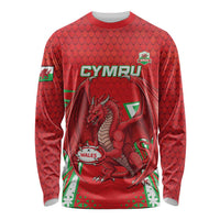 Wales Rugby Custom Long Sleeve Shirt Dragon Scales Style - Wonder Print Shop