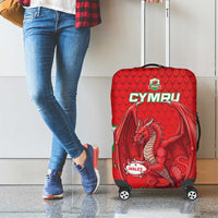 Wales Rugby Custom Luggage Cover Dragon Scales Style - Wonder Print Shop