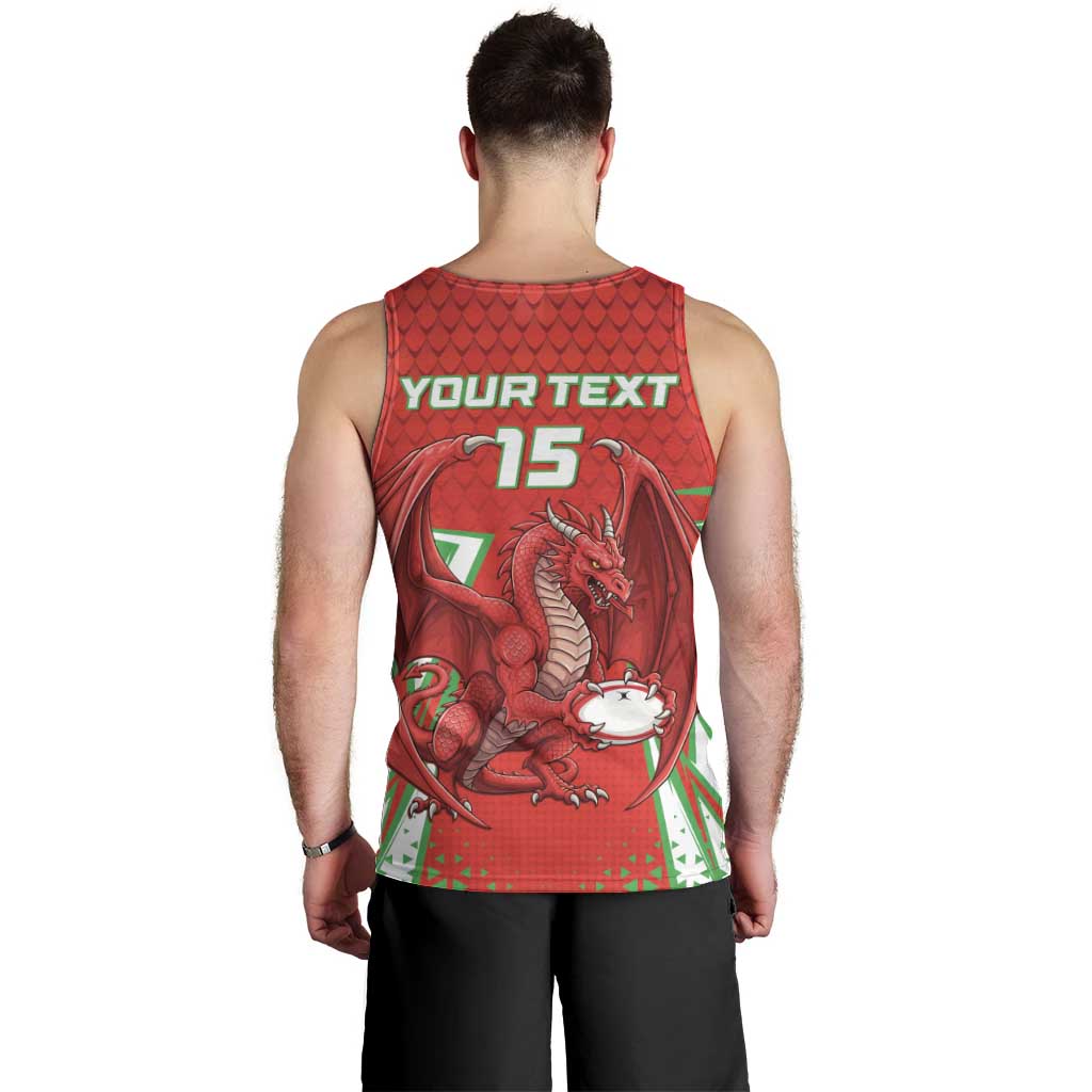 Wales Rugby Custom Men Tank Top Dragon Scales Style - Wonder Print Shop
