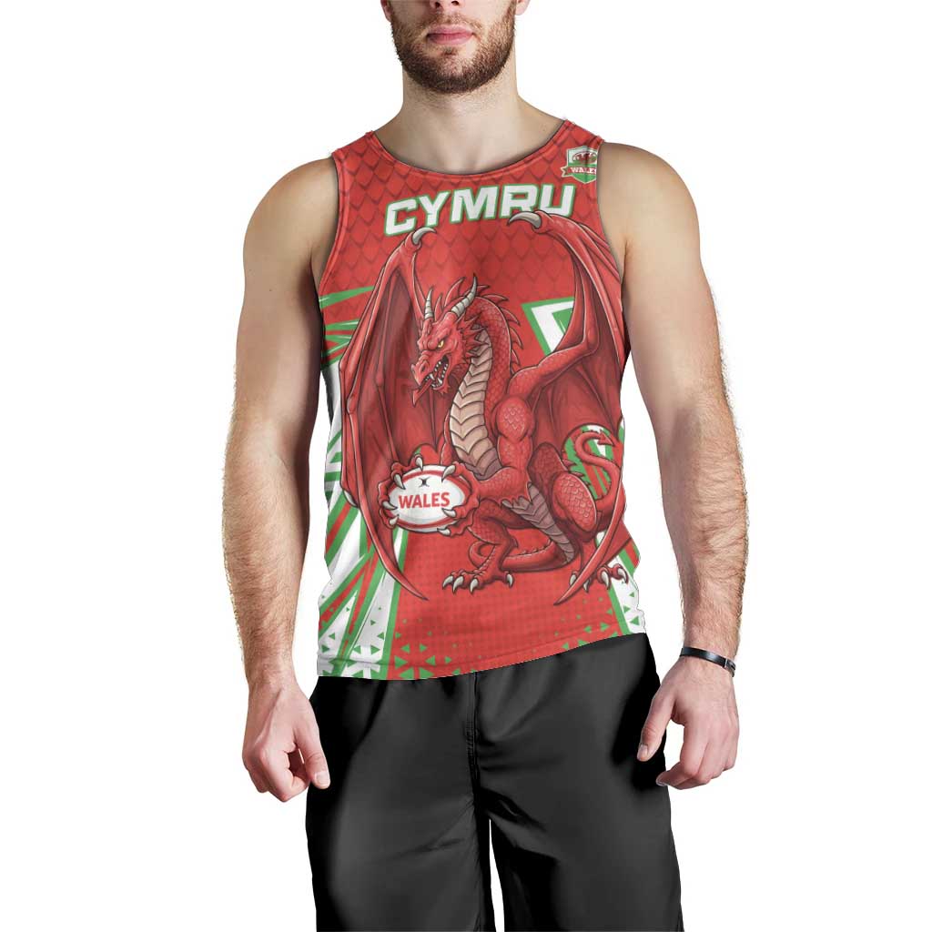 Wales Rugby Custom Men Tank Top Dragon Scales Style - Wonder Print Shop