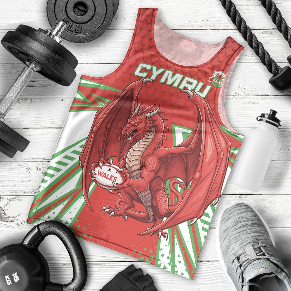 Wales Rugby Custom Men Tank Top Dragon Scales Style - Wonder Print Shop