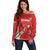 Wales Rugby Custom Off Shoulder Sweater Dragon Scales Style - Wonder Print Shop