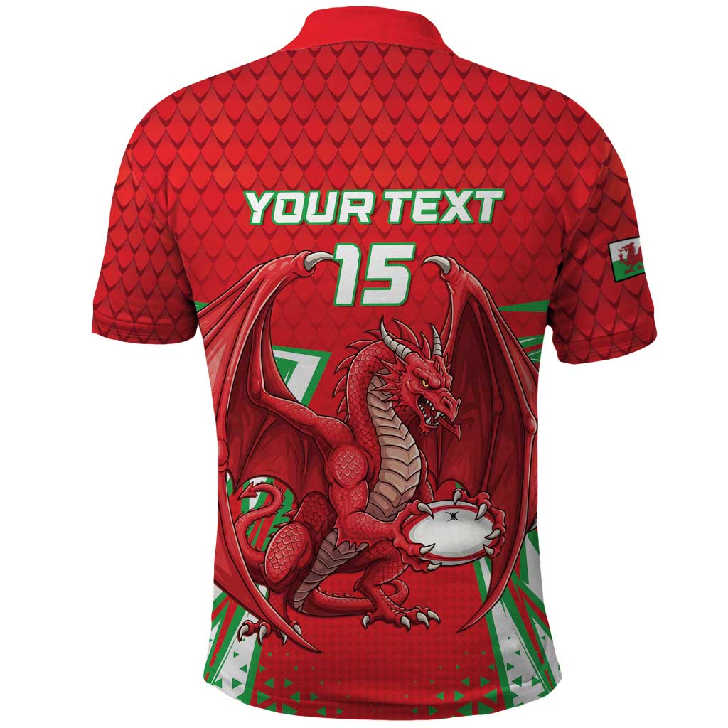Wales Rugby Custom Polo Shirt Dragon Scales Style - Wonder Print Shop