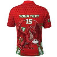 Wales Rugby Custom Polo Shirt Dragon Scales Style - Wonder Print Shop