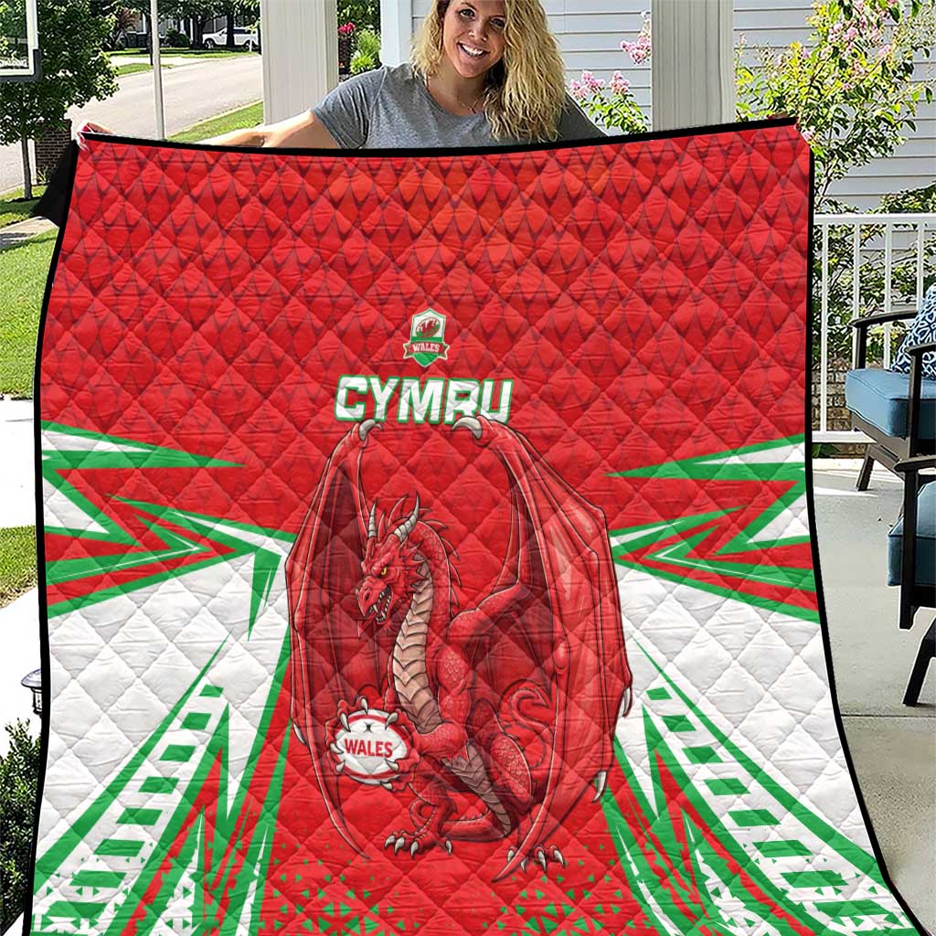 Wales Rugby Custom Quilt Dragon Scales Style - Wonder Print Shop