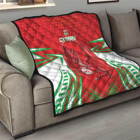 Wales Rugby Custom Quilt Dragon Scales Style - Wonder Print Shop