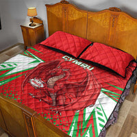Wales Rugby Custom Quilt Bed Set Dragon Scales Style - Wonder Print Shop