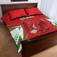 Wales Rugby Custom Quilt Bed Set Dragon Scales Style - Wonder Print Shop