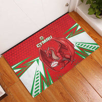 Wales Rugby Custom Rubber Doormat Dragon Scales Style - Wonder Print Shop