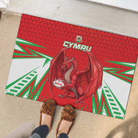 Wales Rugby Custom Rubber Doormat Dragon Scales Style - Wonder Print Shop