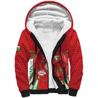 Wales Rugby Custom Sherpa Hoodie Dragon Scales Style - Wonder Print Shop