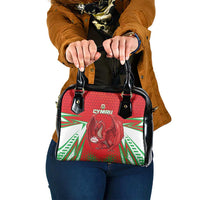 Wales Rugby Custom Shoulder Handbag Dragon Scales Style - Wonder Print Shop
